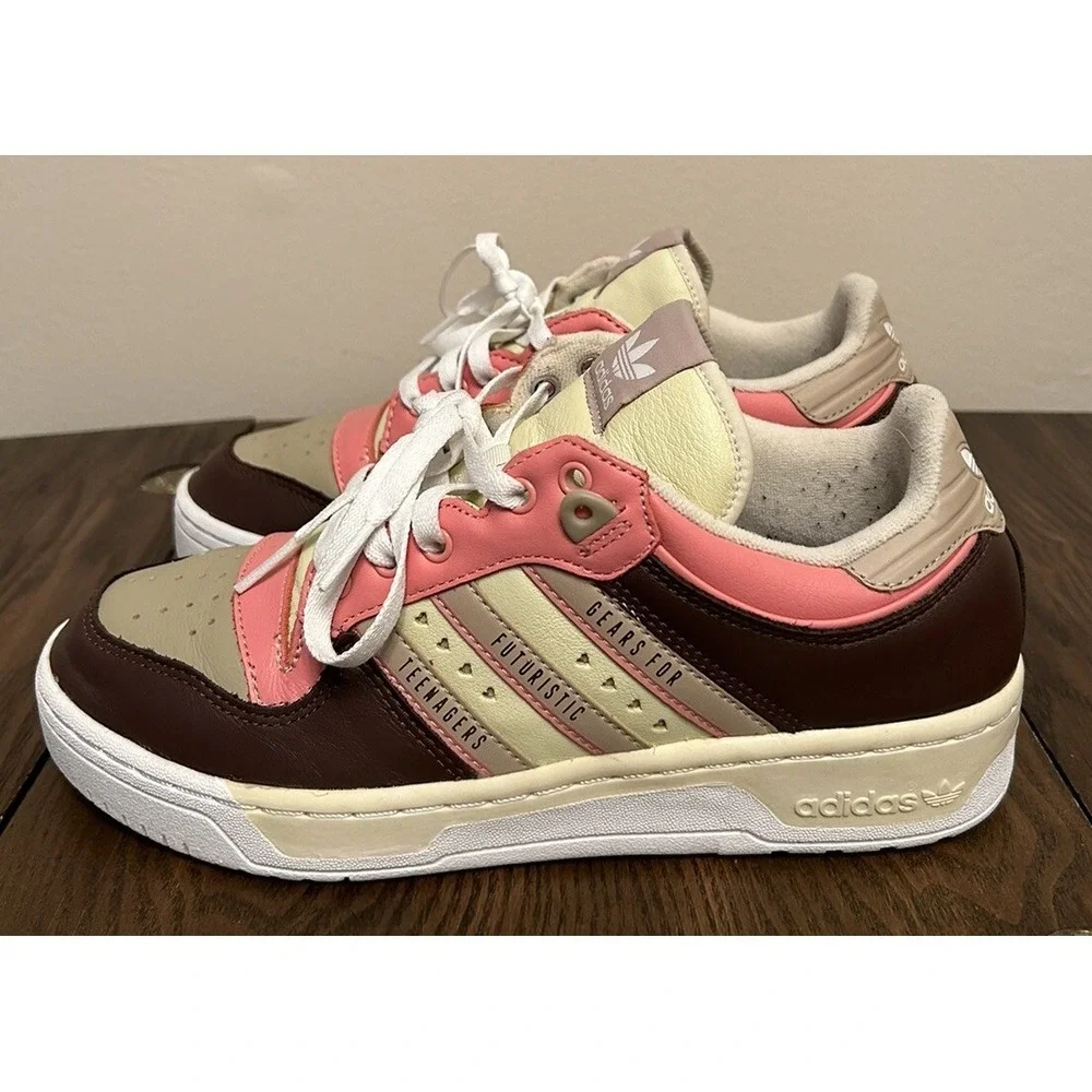 Size 8- adidas Rivalry Low x Human Made Sand Brown 2020 Missing Insoles